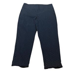 Crown & Ivy Women’s Navy & White Polkadot Pull On Pants, Size 12